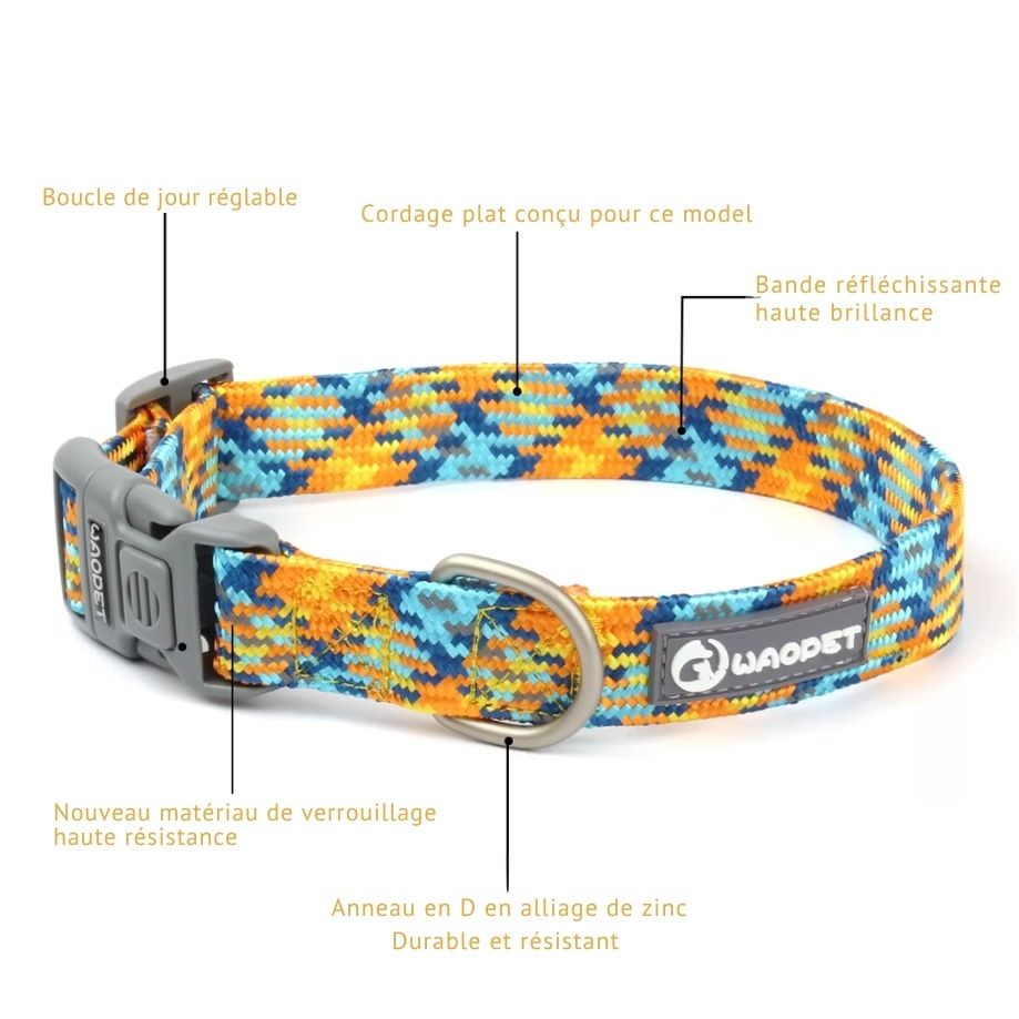 Collier Réfléchissant pour Chiens et Chats – Sécurité Nocturne, Confort Ajustable & Design Coloré Anti-Perte