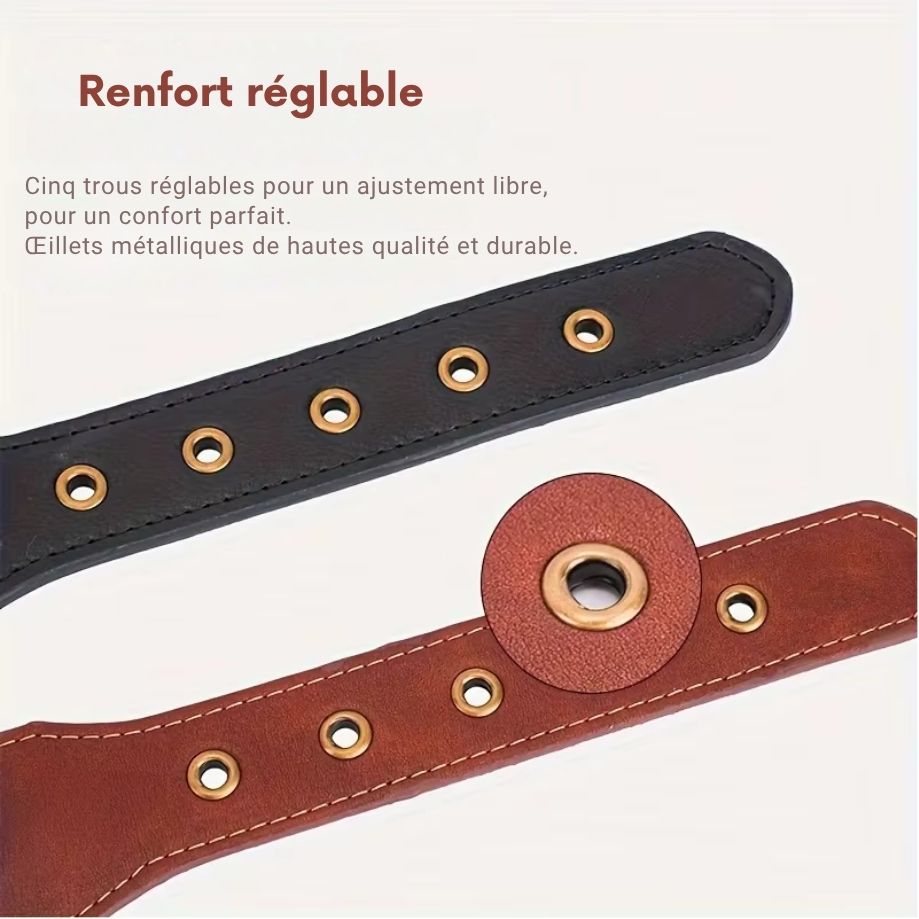 Collier pour Chien en Cuir Robuste – Luxe Vintage, Fait à la Main, Boucle Métal Réglable, Confort & Durabilité – Idéal Grands Chiens