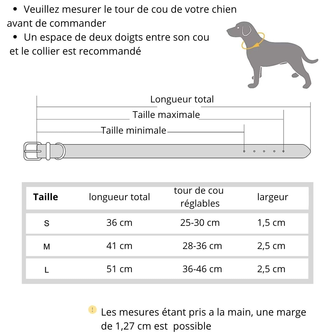 Collier pour chien personnalisé en cuir véritable – Gravure du nom & numéro – Collier d’identification confortable pour petits, moyens et grands chiens (Chihuahua, Labrador, etc.)