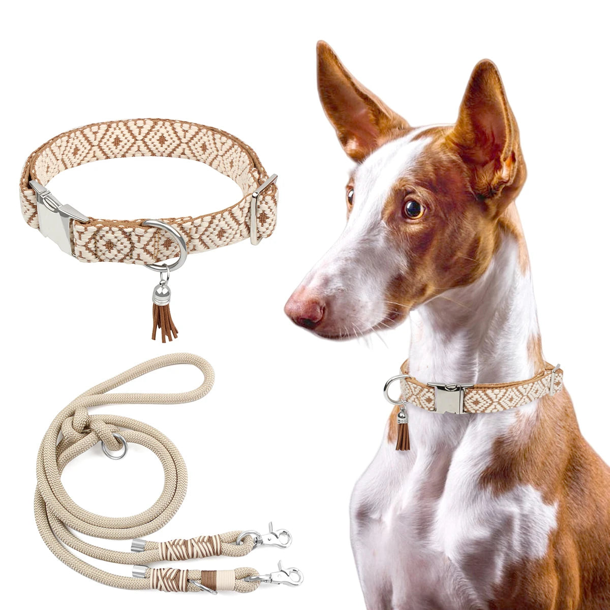 Collier Bohème Chic™ – Collier pour chien réglable, style ethnique luxueux et coloré | Accessoire premium pour petits, moyens et grands chiens