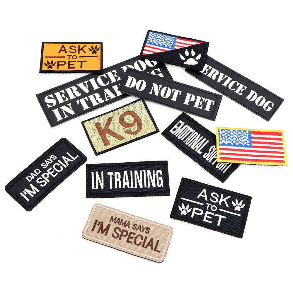 Harnais tactique militaire pour chien grand & moyen | Gilet K9 robuste avec laisse et patchs personnalisés