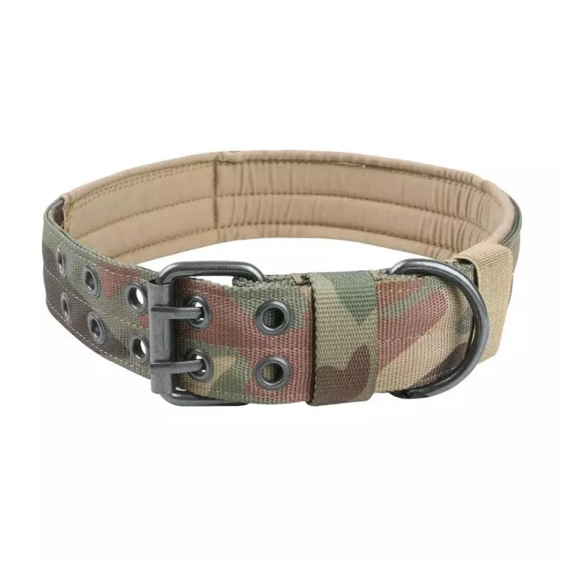 Collier Tactique Militaire pour Chien – Nylon Renforcé & Rembourré | Réglable, Résistant et Confortable – Idéal Dressage, Berger Allemand, Malinois, Chien de Service