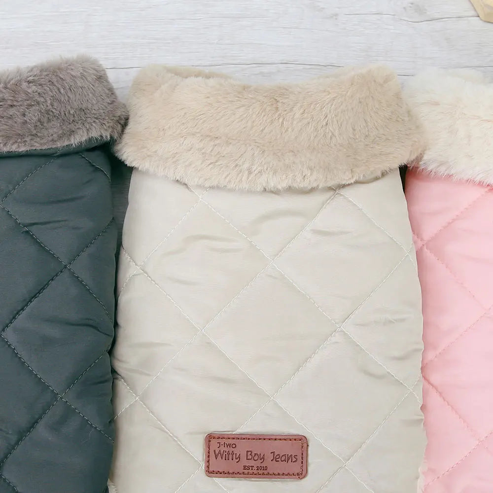 Veste d’Hiver Ultra-Chaude pour Petit Chien – Col Fourrure & Coton Matelassé