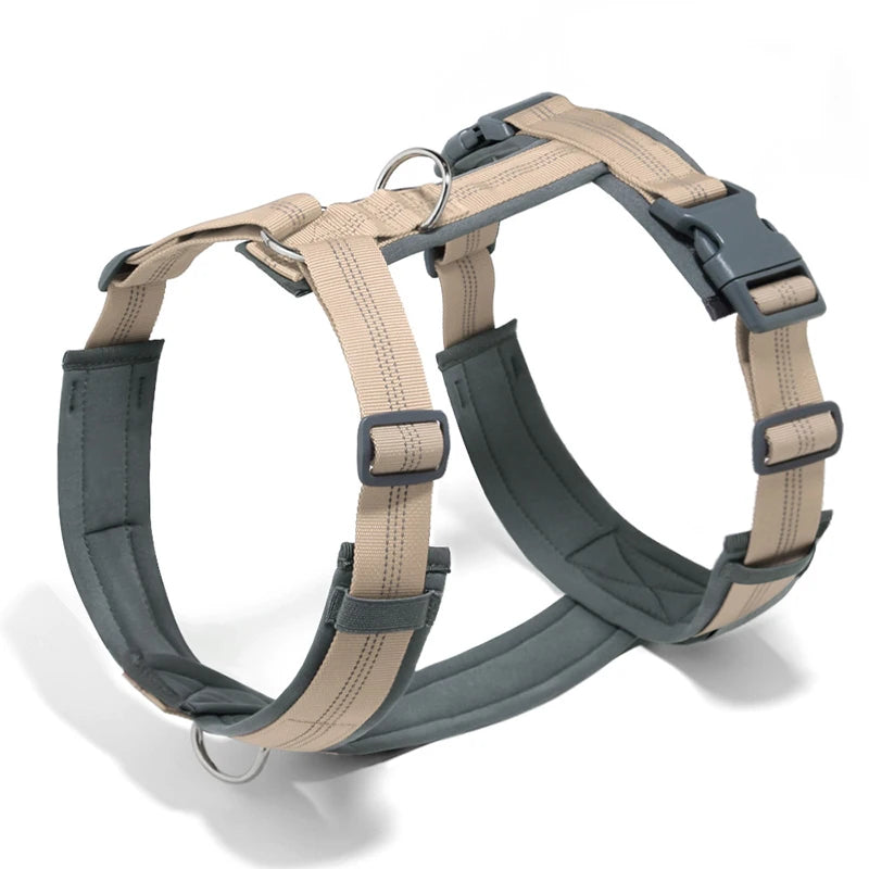 Harnais H pour chien réfléchissant sans traction – Confort, réglable, nylon lavable, anti-tirage –