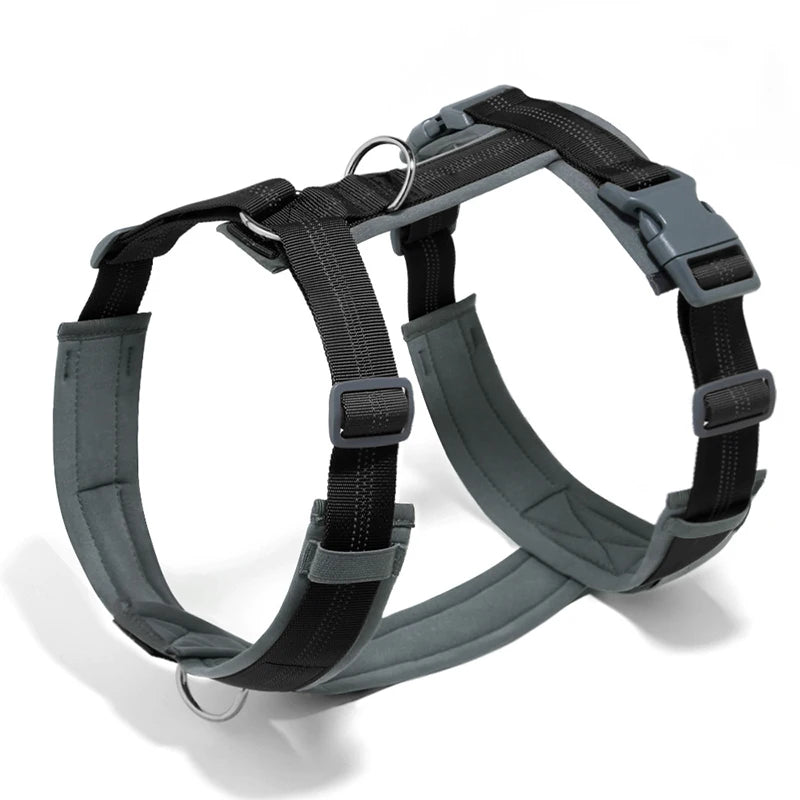 Harnais H pour chien réfléchissant sans traction – Confort, réglable, nylon lavable, anti-tirage –