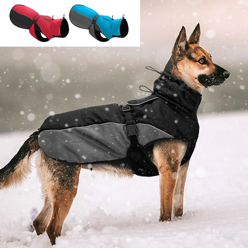 Manteau Imperméable Réfléchissant & Doublé Polaire pour Grand Chien (XL → 6XL)
