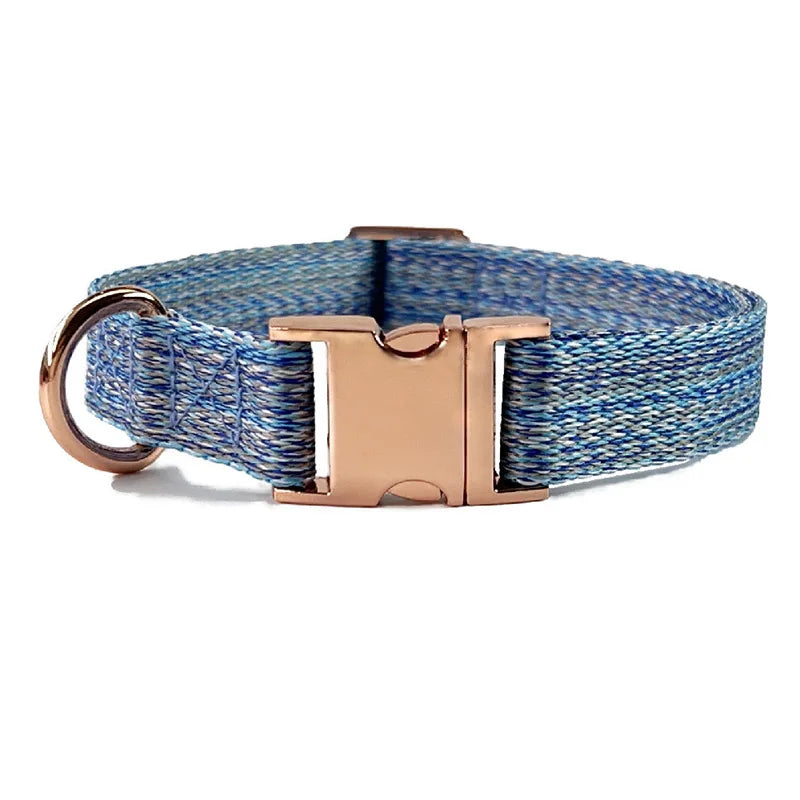 Collier & Laisse pour Chien et Chat en Lin Tressé – Boucle Métal Premium, Taille Ajustable, Ensemble Résistant et Confortable pour Promenade & Entraînement (XS à L)