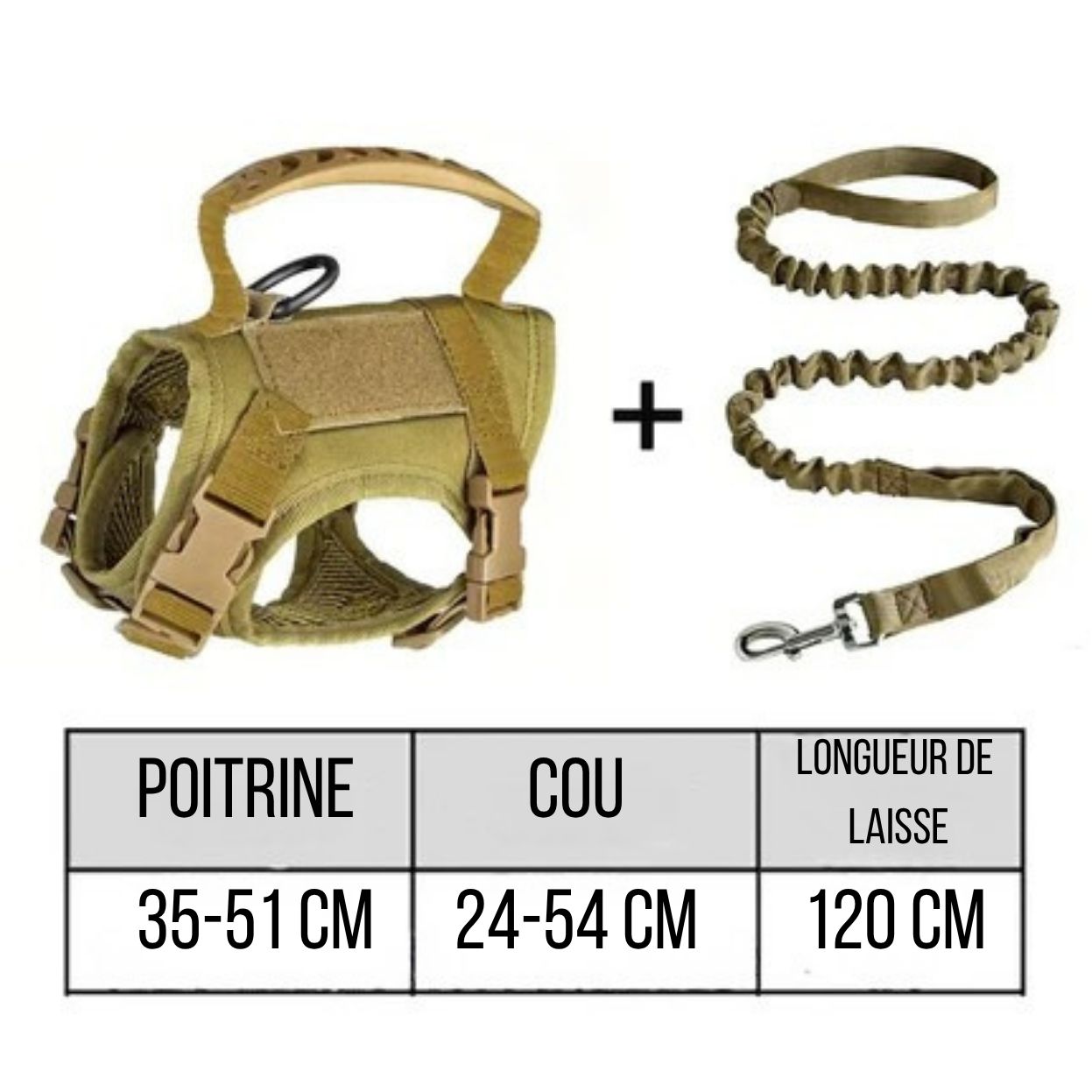 Harnais tactique pour chat et petit chien – Sécurité, confort et style militaire disponible en plusieurs couleurs
