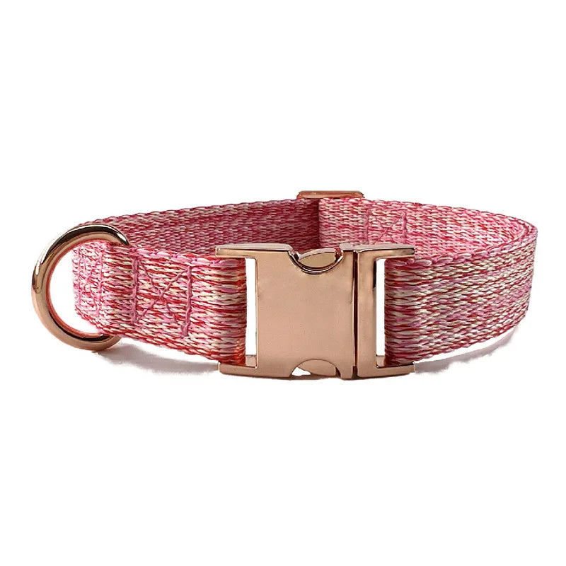 Collier & Laisse pour Chien et Chat en Lin Tressé – Boucle Métal Premium, Taille Ajustable, Ensemble Résistant et Confortable pour Promenade & Entraînement (XS à L)