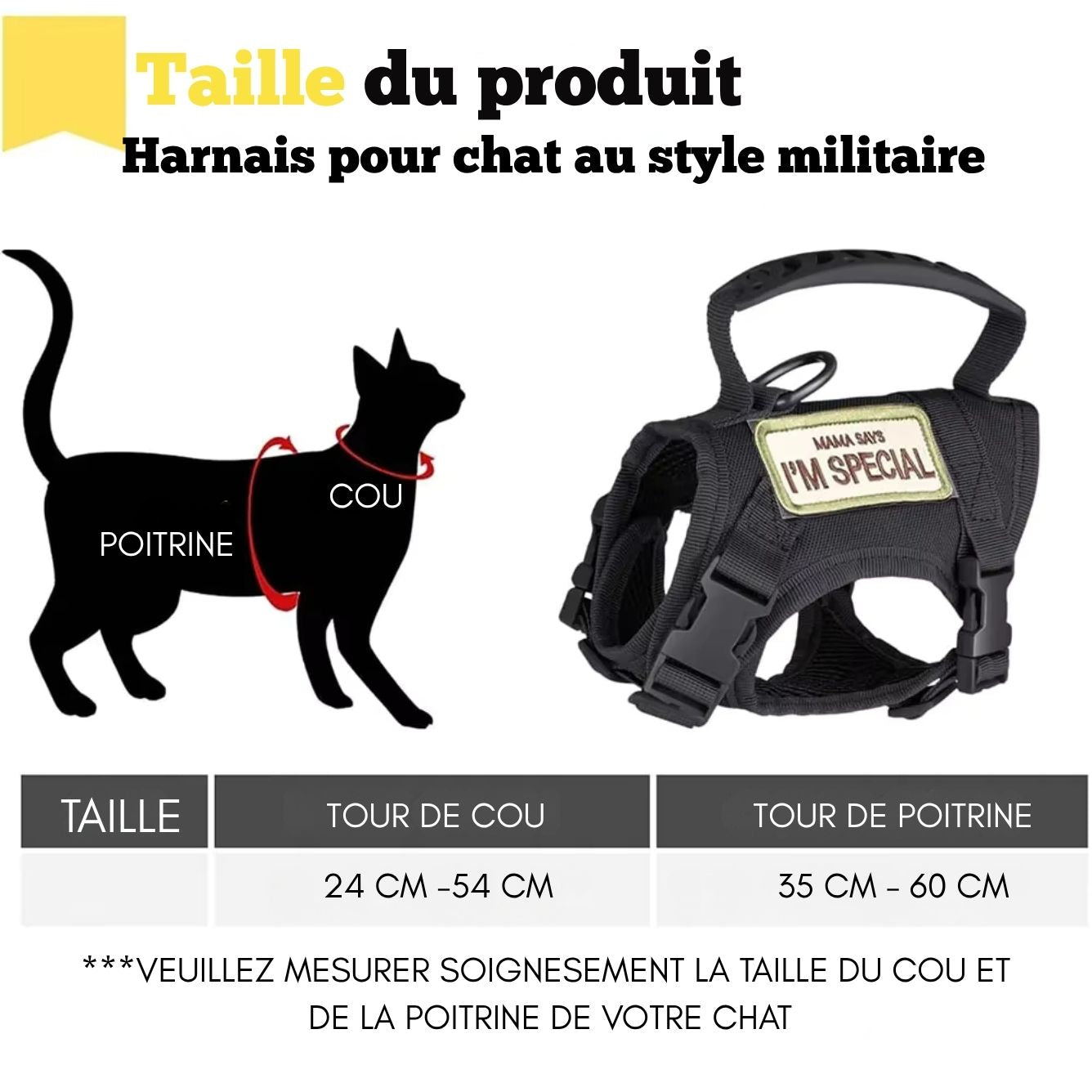 Harnais tactique pour chat et petit chien – Sécurité, confort et style militaire disponible en plusieurs couleurs